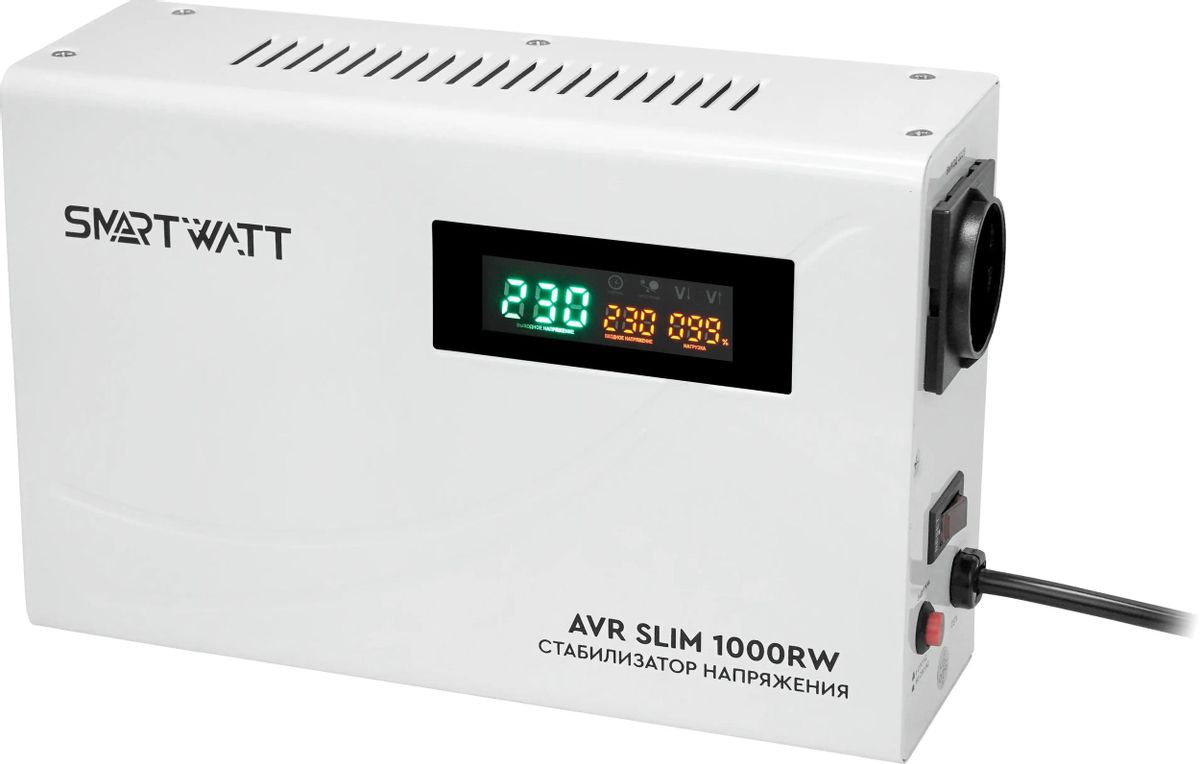 Стабилизатор напряжения SMARTWATT AVR Slim 1000RW белый [4512020310001]